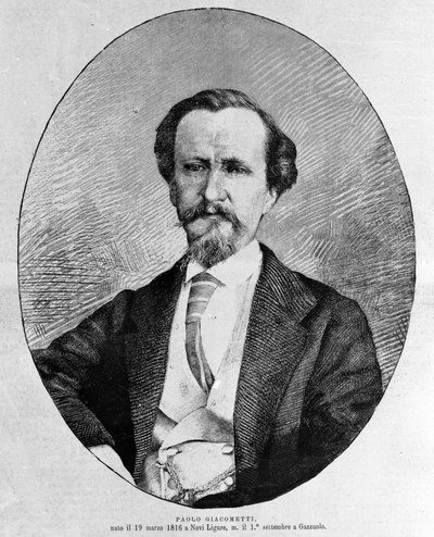 पाओलो जियाओमेट्टी का पोर्ट्रेट (1816-1882) इतालवी लेखक। द्वारा अज्ञात कलाकार