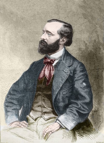 पियरे एलेक्सिक्स पोन्सन डु टेरिल, लेखक, फोलियो संगीतकार 1829-1871 का पोर्ट्रेट द्वारा अज्ञात कलाकार
