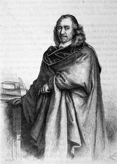 पियरे कॉर्नेल का पोर्ट्रेट (1606 - 1684), फ्रांसीसी नाटकीय कवि। द्वारा अज्ञात कलाकार