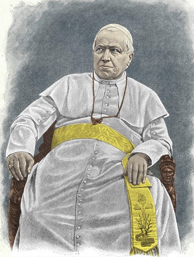 पायस IX (1792 - 1878), 253 वें पोप (1846 - 1878) का पोर्ट्रेट। द्वारा अज्ञात कलाकार