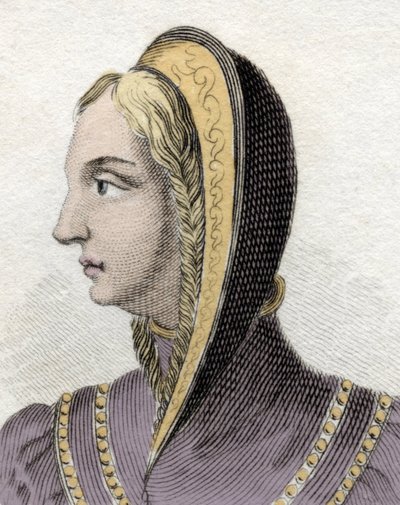 कैस्टिले की रानी इसाबेला का पोर्ट्रेट (इसाबेला प्रथम कैथोलिक) (1451-1504)। 19वीं सदी की नक्काशी। द्वारा अज्ञात कलाकार