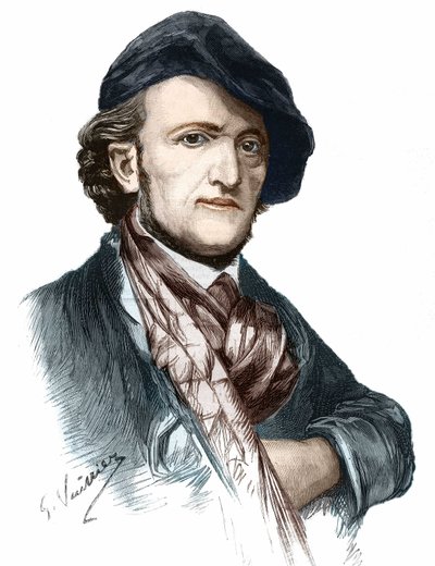 रिचर्ड वैगनर (1813-1883), जर्मन संगीतकार और नाटककार का पोर्ट्रेट। द्वारा अज्ञात कलाकार