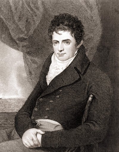 रॉबर्ट फुल्टन (1765 - 1815), अमेरिकी जहाज निर्माण मैकेनिक (नॉटिलस) का पोर्ट्रेट। 19वीं सदी की नक्काशी। द्वारा अज्ञात कलाकार