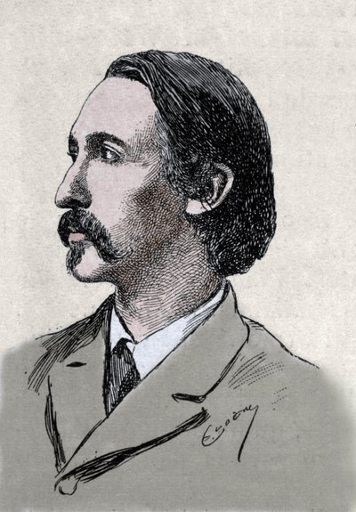 रॉबर्ट लुई स्टीवेन्सन का पोर्ट्रेट (1850-1894), ब्रिटिश लेखक द्वारा अज्ञात कलाकार