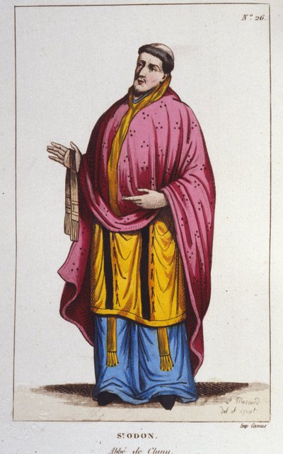 1830 से उत्कीर्ण सेंट ओडन डी क्लूनी का पोर्ट्रेट द्वारा अज्ञात कलाकार