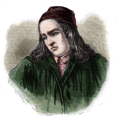 नीम (या नीहेम) (1345-1418) जर्मन इतिहासकार द्वारा टेओडोरिको (थियोडोर थियोडोरिक) का पोर्ट्रेट। द्वारा अज्ञात कलाकार