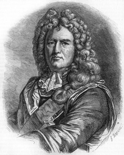 वौबन का पोर्ट्रेट (1633 - 1707)। (सेबेस्टियन ले प्रेस्ट्रे डी वौबन) फ्रांस के मार्शल और सैन्य इंजीनियर द्वारा अज्ञात कलाकार
