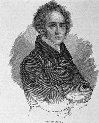 विन्सेन्ज़ो बेलिनी का पोर्ट्रेट (1801 - 1835), इतालवी संगीतकार। द्वारा अज्ञात कलाकार