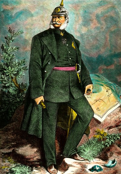 विलियम I (1797-1888), प्रशिया के राजा और जर्मनी के सम्राट का पोर्ट्रेट। 19वीं सदी के निजी संग्रह की नक्काशी द्वारा अज्ञात कलाकार