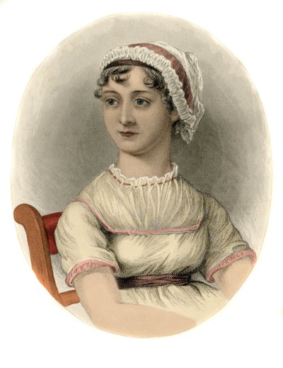 अंग्रेजी लेखक जेन ऑस्टेन का पोर्ट्रेट (1775-1817) 1870 का उत्कीर्णन। द्वारा अज्ञात कलाकार