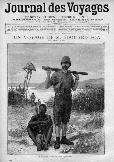 एक्सप्लोरर एडौर्ड फोआ (1862-1901) का पोर्ट्रेट "" ले जर्नल डेस वॉयेजेस "" नंबर 905, नवंबर 11 में उत्कीर्ण है द्वारा अज्ञात कलाकार