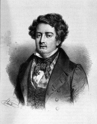 फ्रांसीसी टेनर एडॉल्फ़ नौरिट (1802 - 1839) का पोर्ट्रेट। द्वारा अज्ञात कलाकार