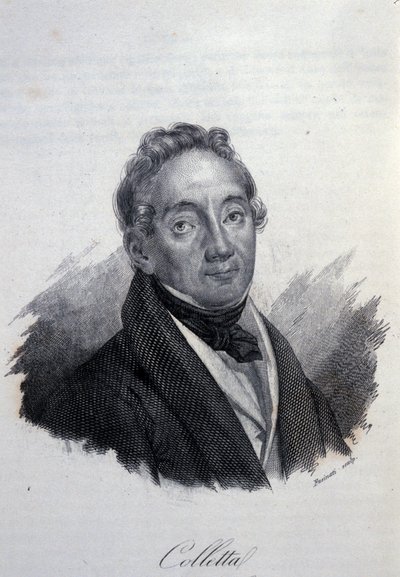 इटालियन पैट्रियट और इतिहासकार पिएत्रो कोलेटा (1775-1831) का पोर्ट्रेट 19वीं सदी का उत्कीर्णन द्वारा अज्ञात कलाकार