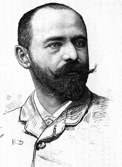नाटकीय लेखक अल्फ्रेड हेनेक्विन (1842-1887) का पोर्ट्रेट। द्वारा अज्ञात कलाकार