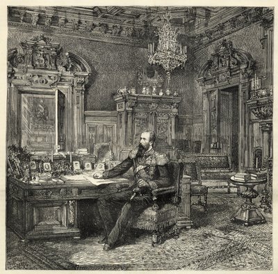 बुल्गारिया के राजकुमार अलेक्जेंडर (1857-1893), अपने अध्ययन में - बैटनबर्ग के अलेक्जेंडर - बुल्गारिया के अलेक्जेंडर I का पोर्ट्रेट या बैटनबर्ग के अलेक्जेंडर (1857-1893) के अपने कार्य कैबिनेट में - 1886 - द्वारा अज्ञात कलाकार