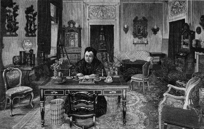 1893 में फ्लोरेंस के विला पामेरीरी में इंग्लैंड की महारानी विक्टोरिया। द्वारा अज्ञात कलाकार
