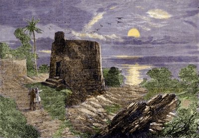फारसियों का धर्म (जरथुस्त्र के अनुयायी (जरथुस्त्र, जरथुस्त्र, जरथुस्त्र या जोरोस्त्र)): अंतिम संस्कार की रस्म में मृतक के शरीर को एक टॉवर, टॉवर ऑफ साइलेंस में रखा जाता है, जहां वे गिद्धों द्वारा खाए जाते हैं। मालाबार क्षेत्र द्वारा अज्ञात कलाकार