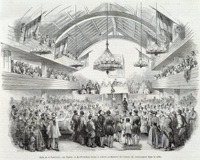 1848 की क्रांति: ब्रदरहुड हॉल, रुए मार्टेल, राष्ट्रपति ने कक्ष में आयुक्त के प्रवेश द्वार पर बैठक स्थगित कर दी द्वारा अज्ञात कलाकार