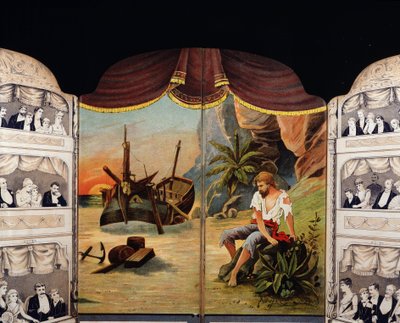 रॉबिन्सन क्रूसो - डैनियल डी फ़ो या डेफ़ो की पुस्तक का कवर (1660 - 1731) द्वारा अज्ञात कलाकार