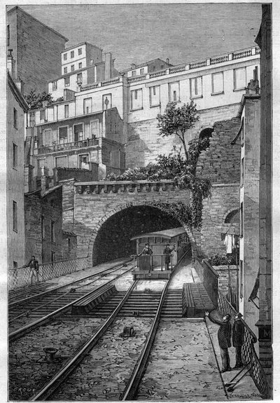 ल्यों से फोरविएर तक रूट डु केमिन डे फेर - "जर्नल डेस वॉयेजेस" "1884 में उत्कीर्णन द्वारा अज्ञात कलाकार