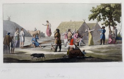 रूसी नृत्य और नाटक। फेरारियो द्वारा "" पुरानी और आधुनिक पोशाक "" 1819-1820 में। द्वारा अज्ञात कलाकार