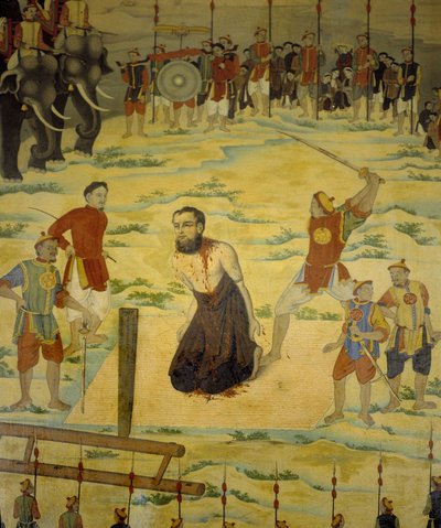 सेंट पियरे डुमौलिन बोरी, 1838 में डोंग होई, टोंकिन के लिए शहीद। 19 वीं शताब्दी की बेनामी पेंटिंग। द्वारा अज्ञात कलाकार