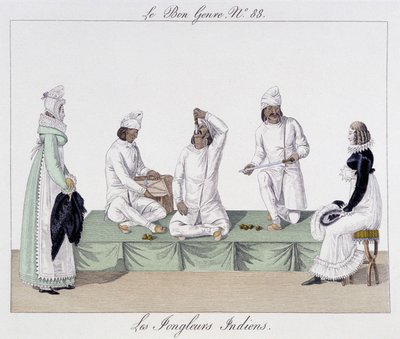 साल्टिंबैंक्स: भारतीय बाजीगर, चाकू निगलने वाले - "" द गुड काइंड" में, देब। 19 वी सदी द्वारा अज्ञात कलाकार