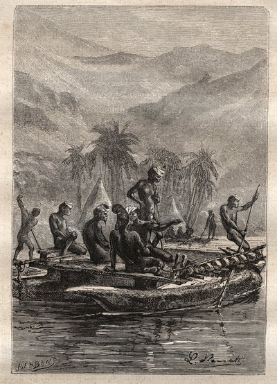 कैप्टन जेम्स कुक (1728-1779) की दूसरी यात्रा (1772-1775): मूल निवासी के पास दृष्टिकोण और विनिमय (न्यू कैलेडोनिया) के लिए पर्याप्त आत्मविश्वास था - "18 वीं शताब्दी के महान नाविक" से लिया गया चित्रण द्वारा अज्ञात कलाकार