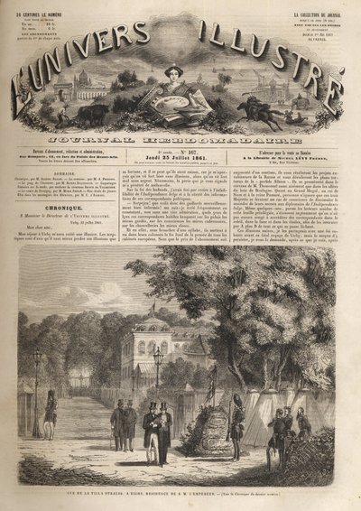 विची में स्ट्रॉस विला - स्ट्रॉस का विला सम्राट नेपोलियन III (1808-1873) का विची निवास - 1861 का शानदार ब्रह्मांड द्वारा अज्ञात कलाकार