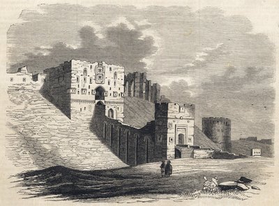 सीरिया: 19वीं सदी में अलेप्पो शहर - गढ़ - सीरिया में अलेप्पो - 1864 द्वारा अज्ञात कलाकार