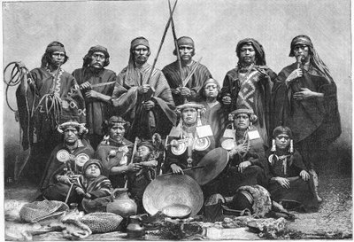 1883 में पेरिस में गार्डन ऑफ एक्सीलिमेंटेशन में अरूकेनियन। द्वारा अज्ञात कलाकार