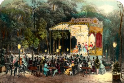 1853 के निजी संग्रह से कैफे डेस एंबेसेडर्स ऑक्स चैंप्स एलिसीज़ एनग्रेविंग द्वारा अज्ञात कलाकार