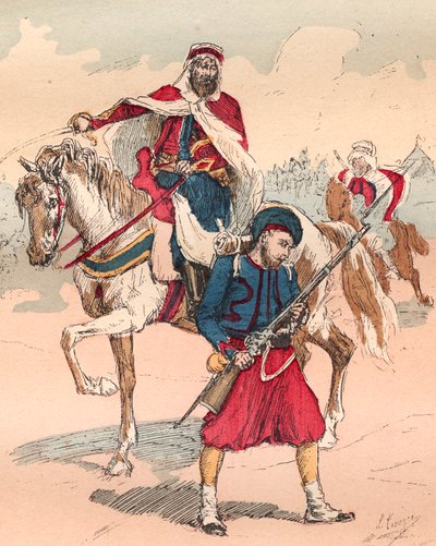 1830 से 1848 तक लुई फिलिप के शासनकाल के तहत फ्रांसीसी आर्मी - ज़ौवे और स्पाही - 1882 से "" हिस्टोइरे डी डिक्स उत्तर: 1830-1840 """ लुई-ब्लैंक (1811-1882) में उत्कीर्णन द्वारा अज्ञात कलाकार