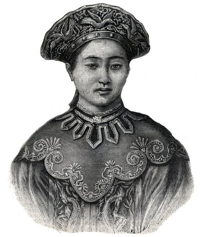 जापान की छाप हारुको, मिकाडो मुत्सुहितो की महिला (1852-1912) - 1892 की उत्कीर्णन द्वारा अज्ञात कलाकार