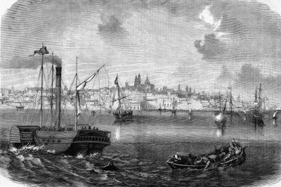 1864 में उरुग्वे में मोंटेवीडियो शहर। द्वारा अज्ञात कलाकार