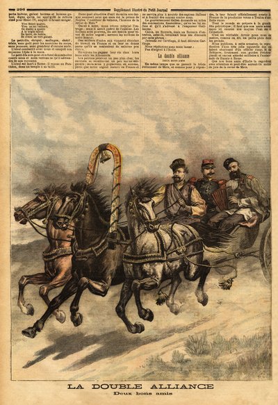 सिकंदर III (1815-1894) और फ्रांस के रूस के बीच दोहरा गठबंधन। "" ले पेटिट जर्नल "" 16/10/1893 में उत्कीर्णन। सेल्वा का संग्रह। द्वारा अज्ञात कलाकार