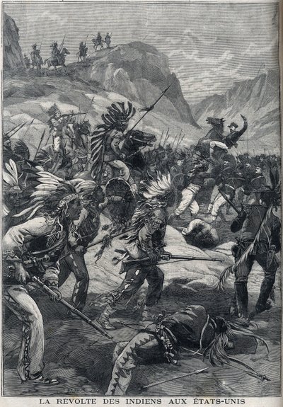 1898 में संयुक्त राज्य अमेरिका में उत्तरी मिनेसोटा से लाल त्वचा वाला भारतीय विद्रोह। द्वारा अज्ञात कलाकार
