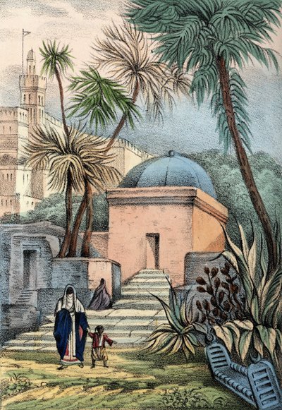 अल्जीयर्स के मूरिश निवासियों के मकबरे बाब-अल-औएदे के एक कब्रिस्तान में द्वारा अज्ञात कलाकार