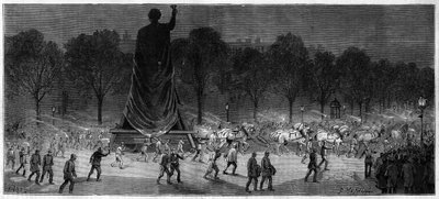 1883 में पेरिस में प्लेस डे ला रिपब्लिक में मिस्टर थिबॉट की कार्यशालाओं से रिपब्लिक (कांस्य में मैरिएन, 9.50 मीटर ऊंचा) की प्रतिमा का अनुवाद द्वारा अज्ञात कलाकार