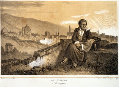 यूगो फोस्कोलो (1778 - 1827), इतालवी कवि और उपन्यासकार, बेलोसगार्डो में - "" स्टोरिया डी'टालिया "" में द्वारा अज्ञात कलाकार