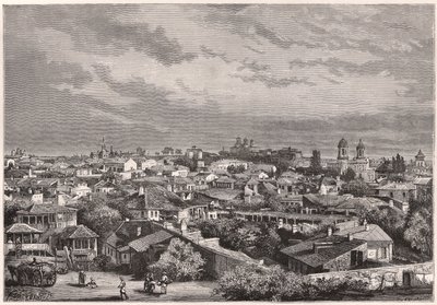 XIX सदी के दौरान बुखारेस्ट का दृश्य द्वारा अज्ञात