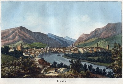 ट्रेंटो का दृश्य (दक्षिण टायरॉल, इटली) (ट्रेंटो) - 19वीं शताब्दी - ब्रह्मांड के सभी लोगों के "" उपयोग और रीति-रिवाजों से उत्कीर्णन। वह सरकार का इतिहास है, कानूनों का, मिलिशिया का, सभी राष्ट्रों के धर्म का सबसे दूरस्थ समय से लेकर दिनों तक द्वारा अज्ञात कलाकार