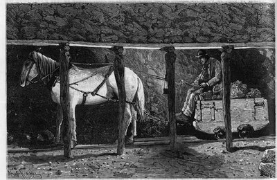Wagonnet वेल्स में कोयला खदानों में कार्यरत है। "ले जर्नल डे ला जेनेसे" में उत्कीर्णन द्वारा अज्ञात कलाकार