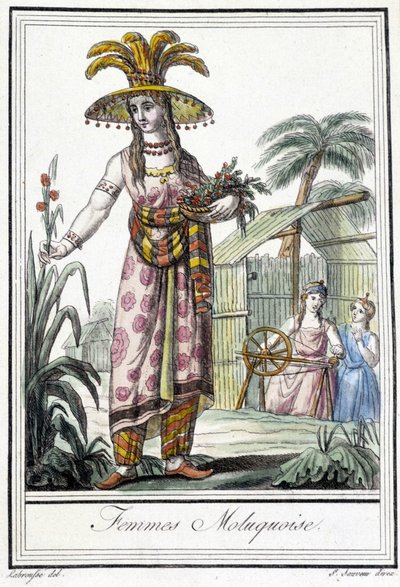 मोलुक्का द्वीप समूह (इंडोनेशिया) की महिला। द्वारा अज्ञात कलाकार