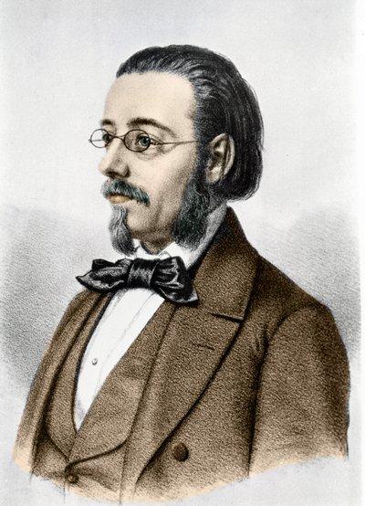 बेड्रिच स्मेताना (1824-1884), चेक संगीतकार और पियानोवादक का चित्र। द्वारा अज्ञात कलाकार