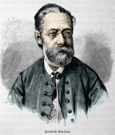 बेड्रिच स्मेताना (1824-1884), चेक संगीतकार और पियानोवादक का चित्र। द्वारा अज्ञात कलाकार