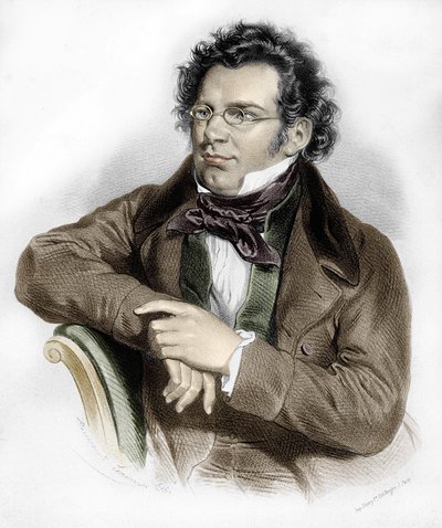 ऑस्ट्रियाई संगीतकार फ्रांज शुबर्ट (1797-1828) का चित्र। द्वारा अज्ञात कलाकार