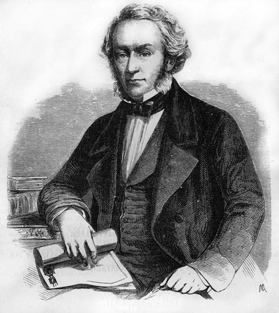 रिचर्ड कोबडेन का पोर्ट्रेट। ब्रिटिश अर्थशास्त्री और राजनीतिज्ञ (1804 से 1865)। 1866 से उत्कीर्णन। द्वारा अज्ञात कलाकार