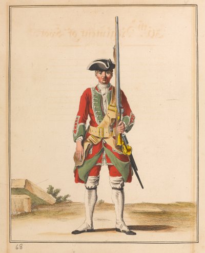 फुट की 36 वीं रेजिमेंट, 1742 सर्का द्वारा अज्ञात कलाकार