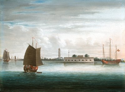 कैंटन नदी पर एक किला, प्रथम चीन युद्ध, 1840 के लगभग द्वारा अज्ञात कलाकार